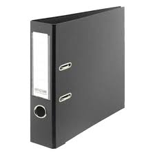 Broad PVC Box File Black Texet