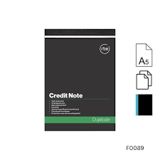 Duplicate Credit Note Book Economic A5