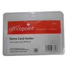 ID Card Holder Vertical Hard Casing Clear Office Point