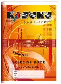 Square Ruled Exercise Book Chipboard 80 pgs 162mmx203mm Kasuku