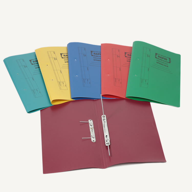 PVC Spring File Assorted Rapid Foolscap