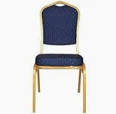 Banquet Chair Fabric Seat, Metal Base