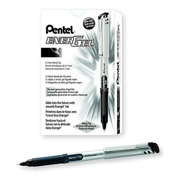 Gel Pen Fine 0.7mm Black Energel Pentel BL17