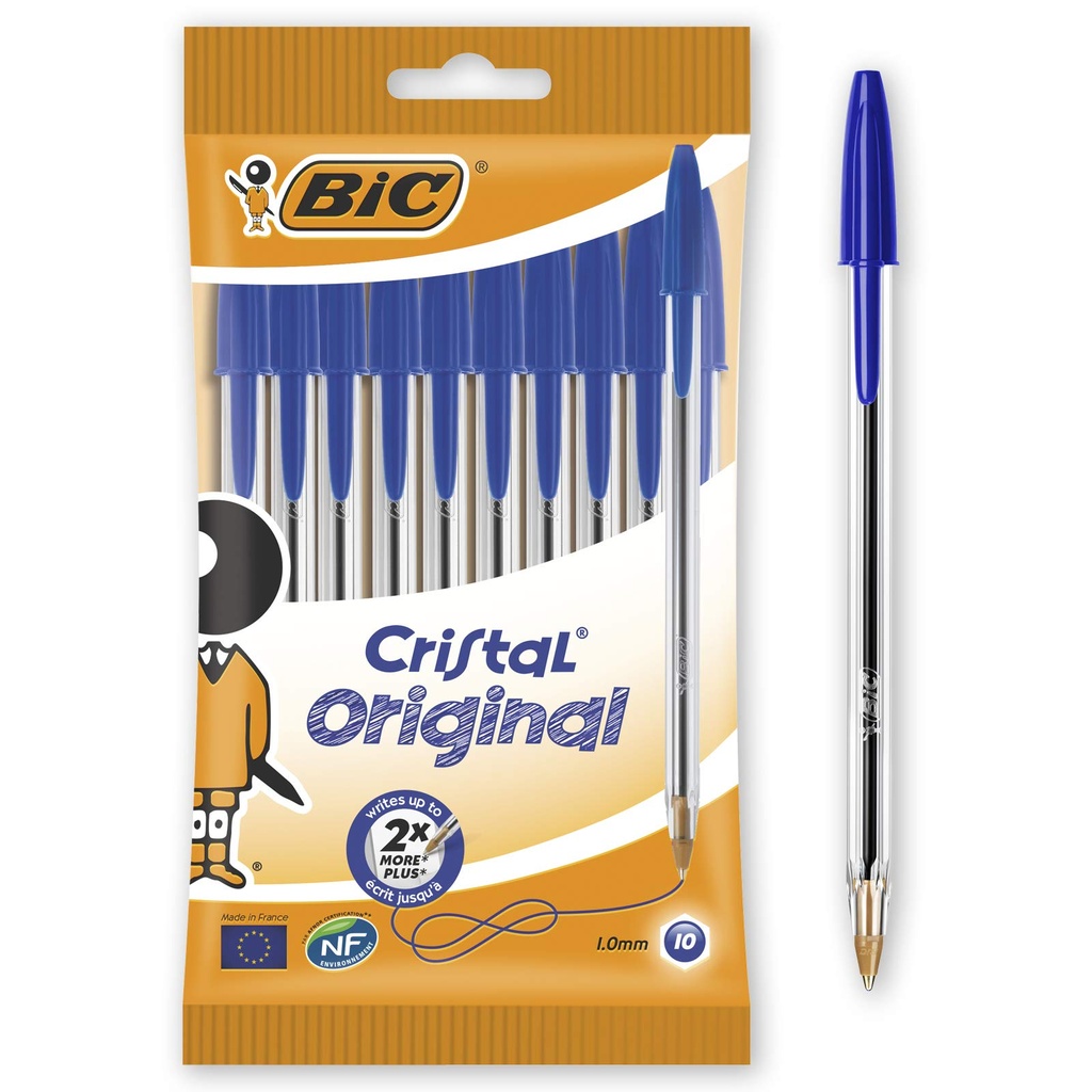 Ball Point Pen Medium Blue Bic Cristal