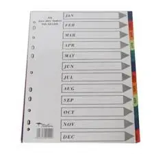 Jan-Dec Index File Divider PVC Gem A4