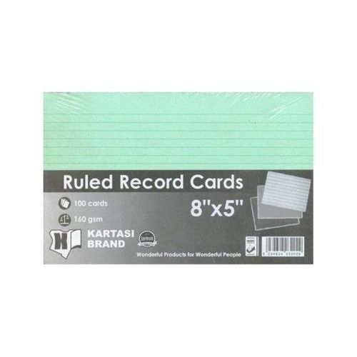 Record Card Manilla Eco 8"x5" Asst