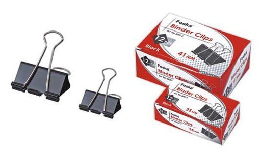 [800-2] Binder Clip 41mm Black Foska