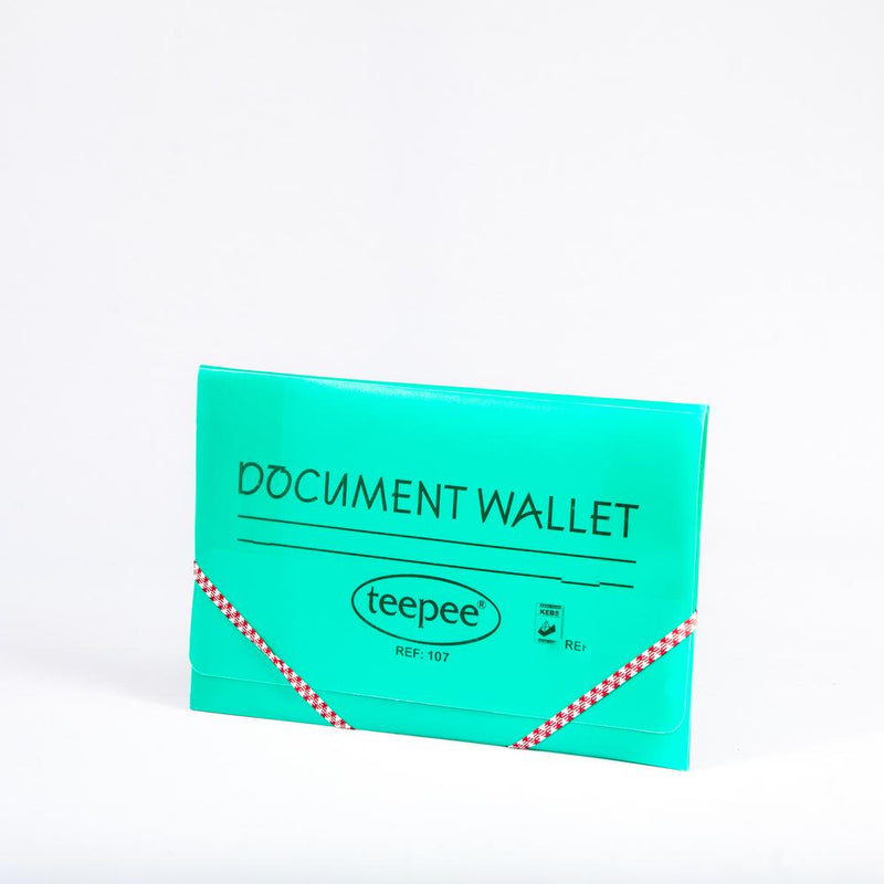 PVC Document Wallet With Elastic Assorted Teepee