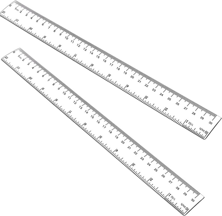 Plastic Ruler 12" Clear ROK