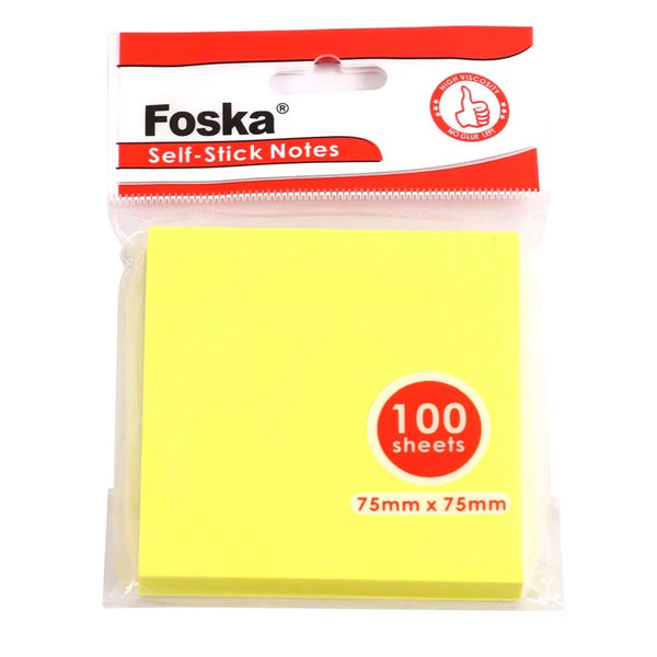 Post It Pad 3"x2" Yellow Foska