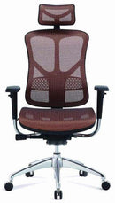Mesh High Back Chair Orange Fabric Seat, Chrome Base HX-CM018