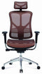 Mesh Chair Orange Fabric Seat, Chrome Base