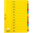 Jan-Dec Index File Divider PVC Gem A4