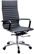 PU Chair Black PU Seat, Chrome Base